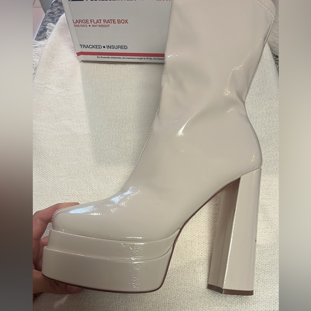 SIMMI‎ London Platform heels boots beige Martha Dolls Kill boots women’s 9 - Picture 7 of 8